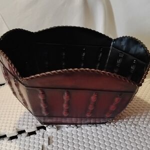 Kirkland Signature Black and Brown Decorative Tin Basket